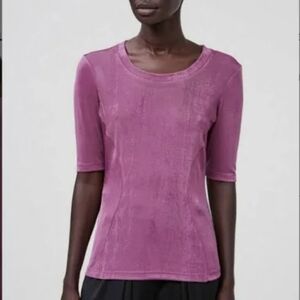 rachel comey purple shimmer metallic fitted top